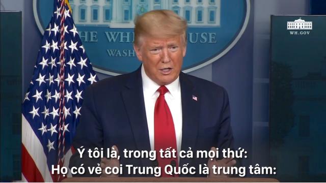 Tổng thống Trump: WHO đã bị ‘chính trị hóa'