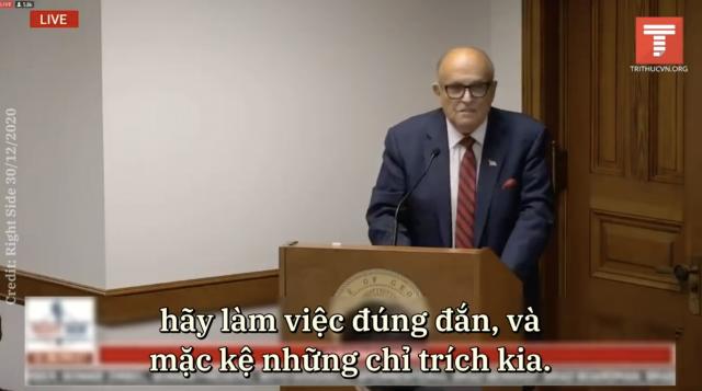 GIULIANI: GIAN LẬN RÕ THẾ NÀY RỒI, VẤN ĐỀ LÀ CÁC VỊ CÓ DÁM ĐỨNG LÊN KHÔNG?